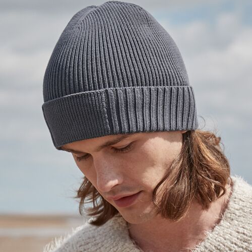 Beechfield Organic Cotton Engineered Patch Beanie Thumbnail